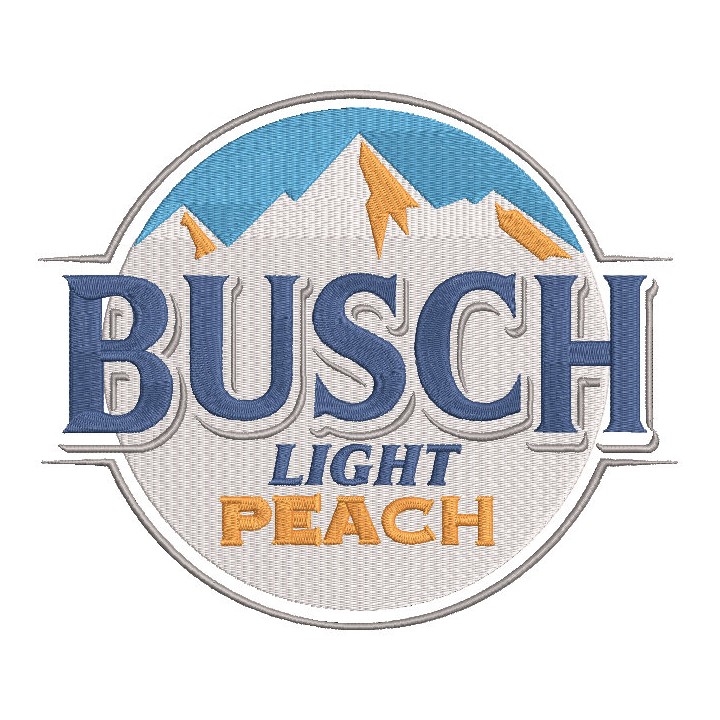 Busch Light Peach Beer embroidery design - Embroidery Design