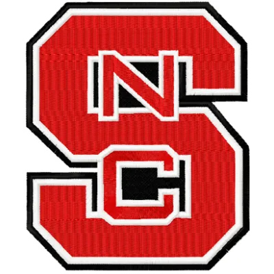 North Carolina State Wolfpack logo embroidery design featuring the iconic emblem for creative stitching projects.