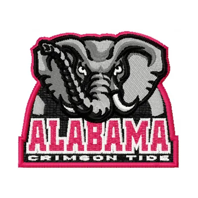 Alabama Crimson Tide small logo embroidery design showcasing the team's emblem for stitching on apparel and accessories.