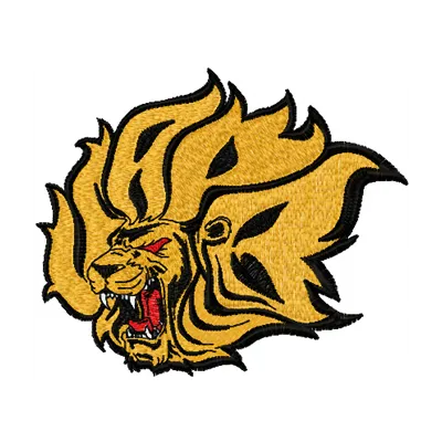 Arkansas-Pine Bluff Golden Lions Logo embroidery design preview, showcasing collegiate spirit for sports enthusiasts.