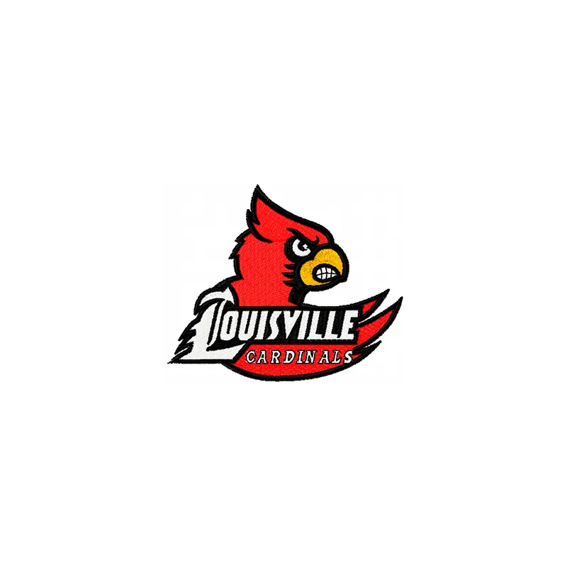 Louisville Cardinals logo embroidery design preview, showcasing intricate stitching patterns for sports enthusiasts.