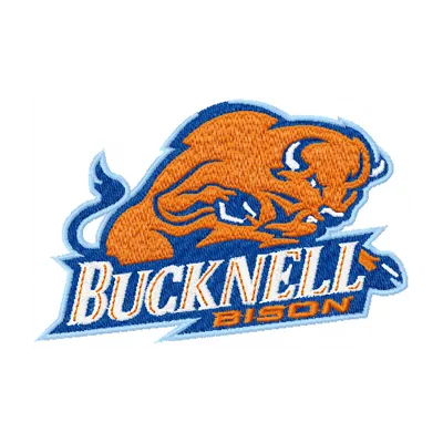 Bucknell Bison logo embroidery design showcasing a spirited college mascot for sports apparel and accessories.