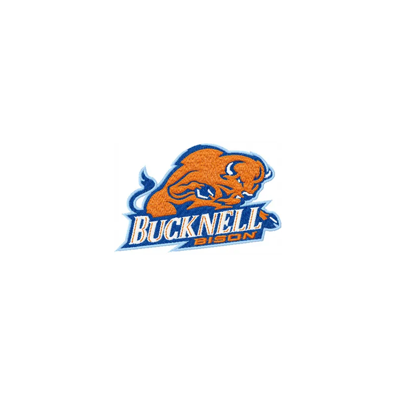 Bucknell Bison logo embroidery design showcasing a spirited college mascot for sports apparel and accessories.