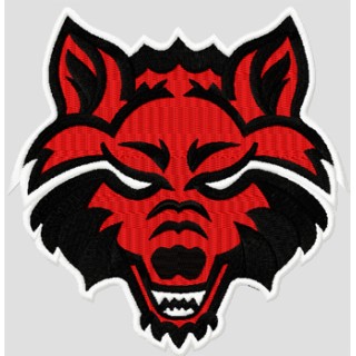 Arkansas State Red Wolves college logo embroidery design - Embroidery Design