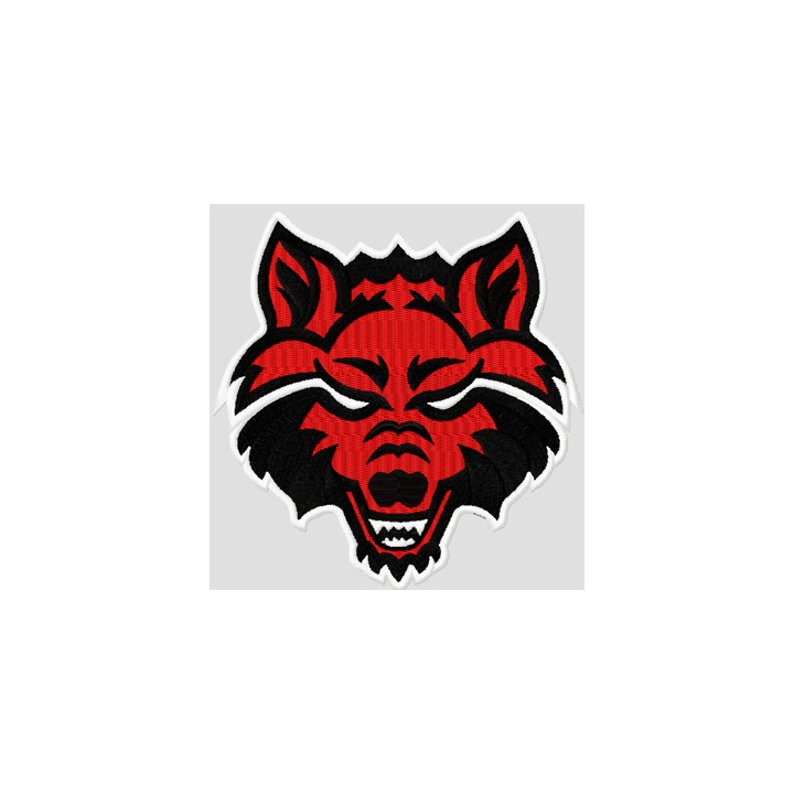 Arkansas State Red Wolves college logo embroidery design - Embroidery Design