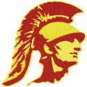 Southern California Trojan Logo embroidery design showcasing intricate stitching for college sports enthusiasts.