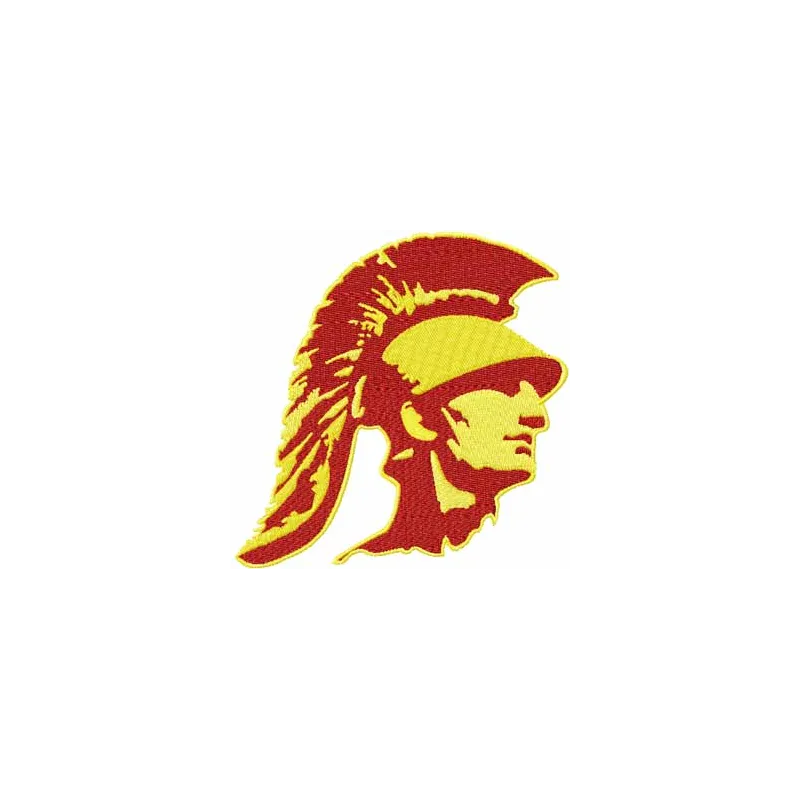 Southern California Trojan Logo embroidery design showcasing intricate stitching for college sports enthusiasts.