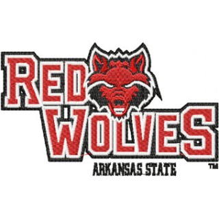 Arkansas Red Wolves logo embroidery design - Embroidery Design