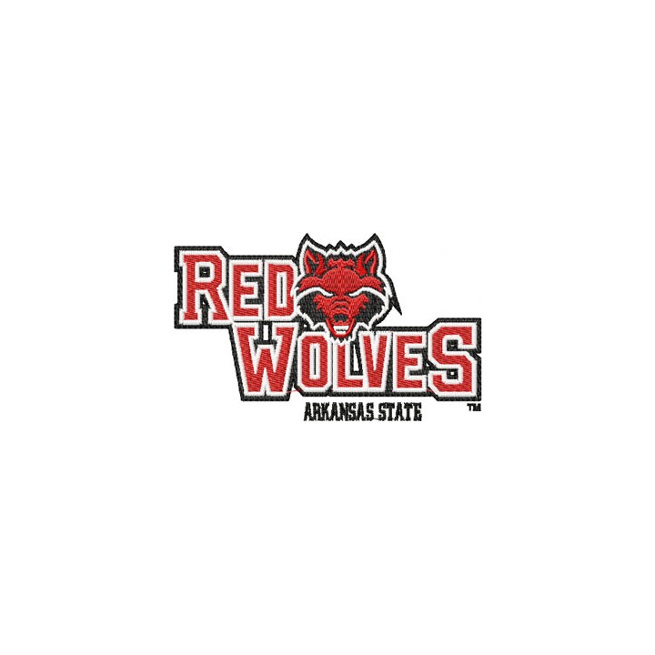 Arkansas Red Wolves logo embroidery design - Embroidery Design