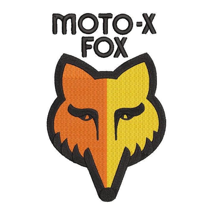 Moto-X Fox Head embroidery design - Embroidery Design