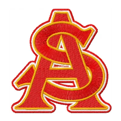 Arizona State University embroidery design featuring the Sun Devils logo, perfect for personalized apparel and gifts.