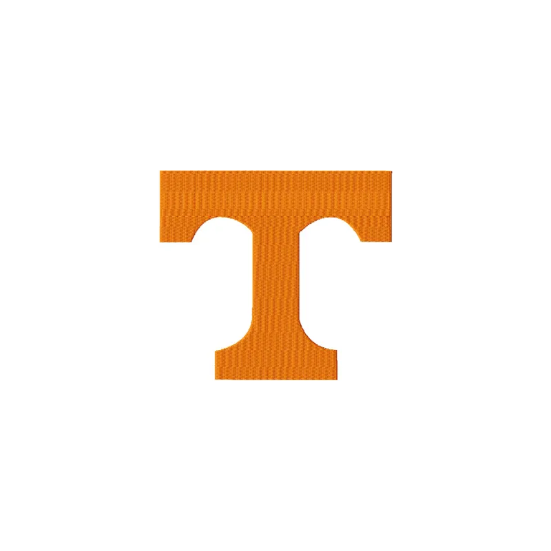 Tennessee Volunteers logo embroidery design showcased on an orange background, ideal for spirited stitching projects.