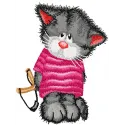 Preview of the 'Cat is Hooligan' embroidery design featuring a playful cat motif, ideal for various stitching projects.