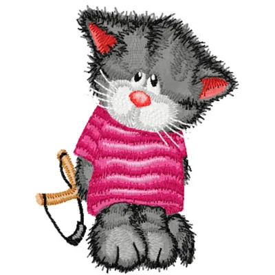 Preview of the 'Cat is Hooligan' embroidery design featuring a playful cat motif, ideal for various stitching projects.