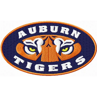 Auburn Alabama logo embroidery design featuring a fierce tiger, ideal for stitching on apparel and accessories.