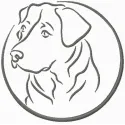 A delightful dog embroidery design showcasing a playful canine motif ideal for stitching on various fabrics.