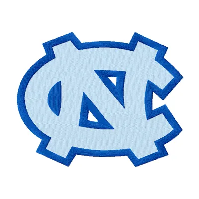 Embroidery design featuring the University of North Carolina at Chapel Hill logo, perfect for Tar Heels fans.