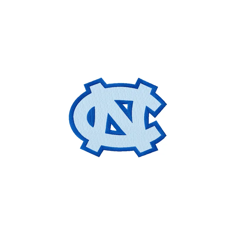 Embroidery design featuring the University of North Carolina at Chapel Hill logo, perfect for Tar Heels fans.