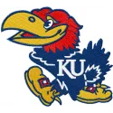 Kansas Jayhawks embroidery design showcasing the iconic logo, perfect for stitching on apparel or accessories.