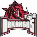 University of Arkansas logo embroidery design featuring the Razorbacks, ideal for stitching on apparel and accessories.