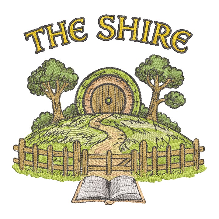 The Shire Hobbit home embroidery design - Embroidery Design