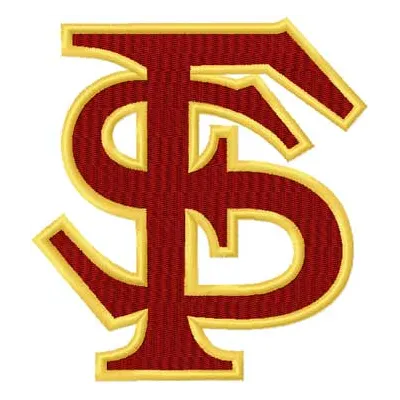 Florida State Seminoles logo embroidery design for stitching on apparel and accessories, showcasing collegiate spirit.