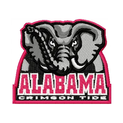 Alabama University caps logo embroidery design featuring the iconic Alabama Crimson Tide emblem for stitching.