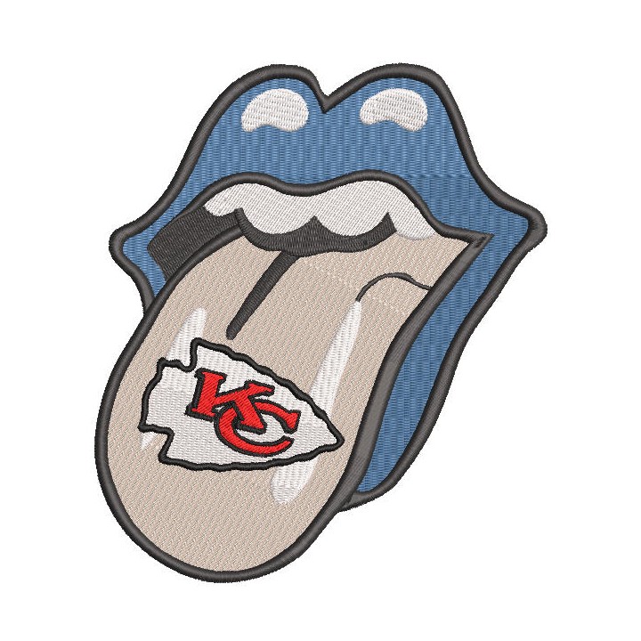 Kansas City Chiefs lip embroidery design - Embroidery Design