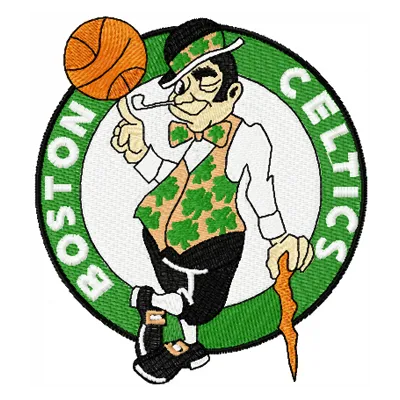 Boston Celtics logo embroidery design featuring the iconic emblem for basketball enthusiasts.