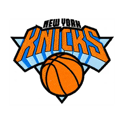 Embroidery design of the NY Knicks logo, showcasing intricate stitching patterns for basketball enthusiasts.