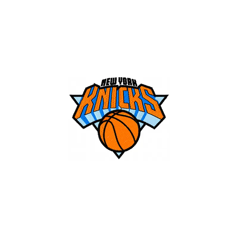 Embroidery design of the NY Knicks logo, showcasing intricate stitching patterns for basketball enthusiasts.