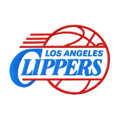 Los Angeles Clippers logo embroidery design preview, showcasing the iconic team emblem for creative stitching projects.