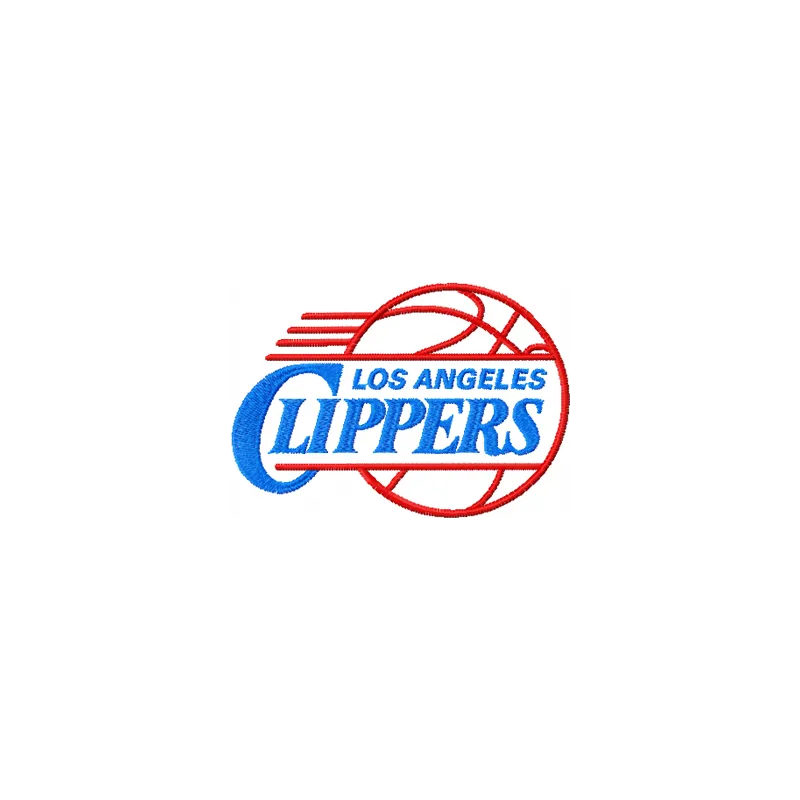 Los Angeles Clippers logo embroidery design preview, showcasing the iconic team emblem for creative stitching projects.