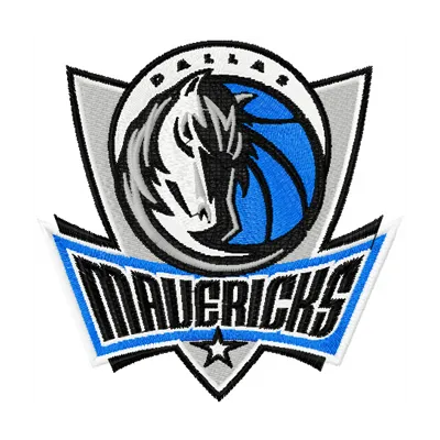 Dallas Mavericks logo embroidery design featuring the team's iconic horse emblem for basketball enthusiasts.