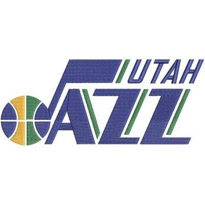 Utah Jazz Logo embroidery design featuring vibrant colors, ideal for stitching on caps and sports apparel.