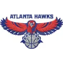 Atlanta Hawks logo embroidery design featuring vibrant colors, ideal for stitching on caps and apparel.