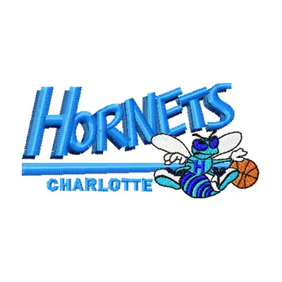 Charlotte Hornets Logo embroidery design featuring the iconic basketball team emblem for creative stitching projects.