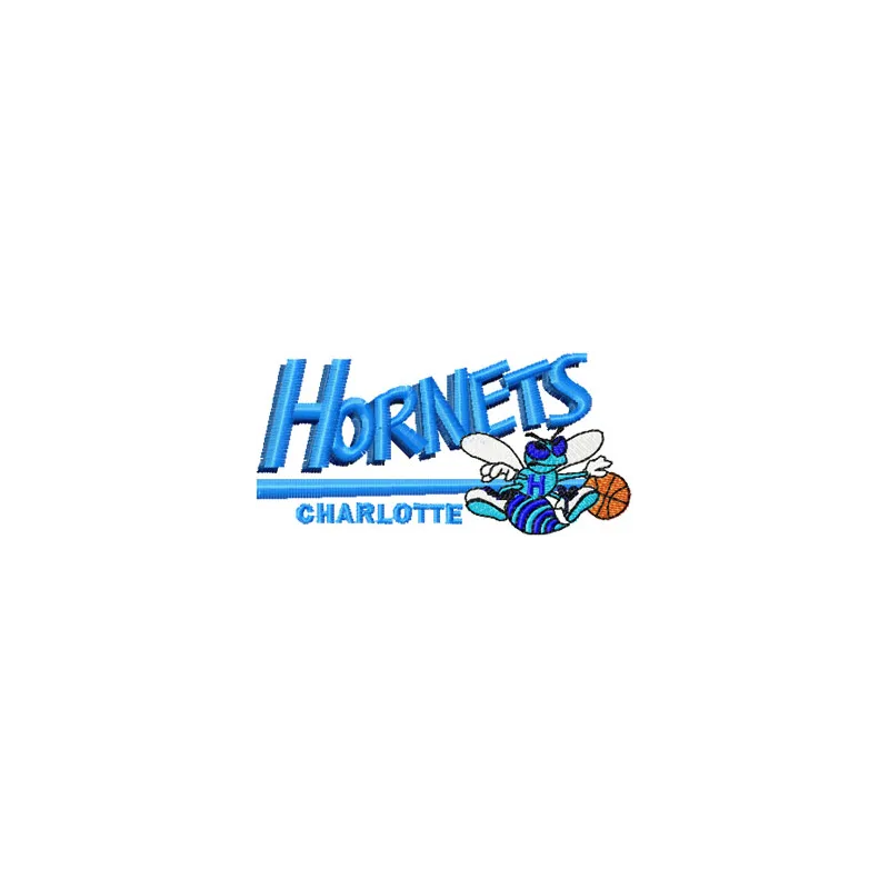 Charlotte Hornets Logo embroidery design featuring the iconic basketball team emblem for creative stitching projects.