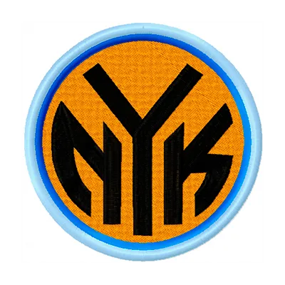 New York Knicks alternative logo embroidery design showcasing a vibrant basketball-themed stitching pattern.