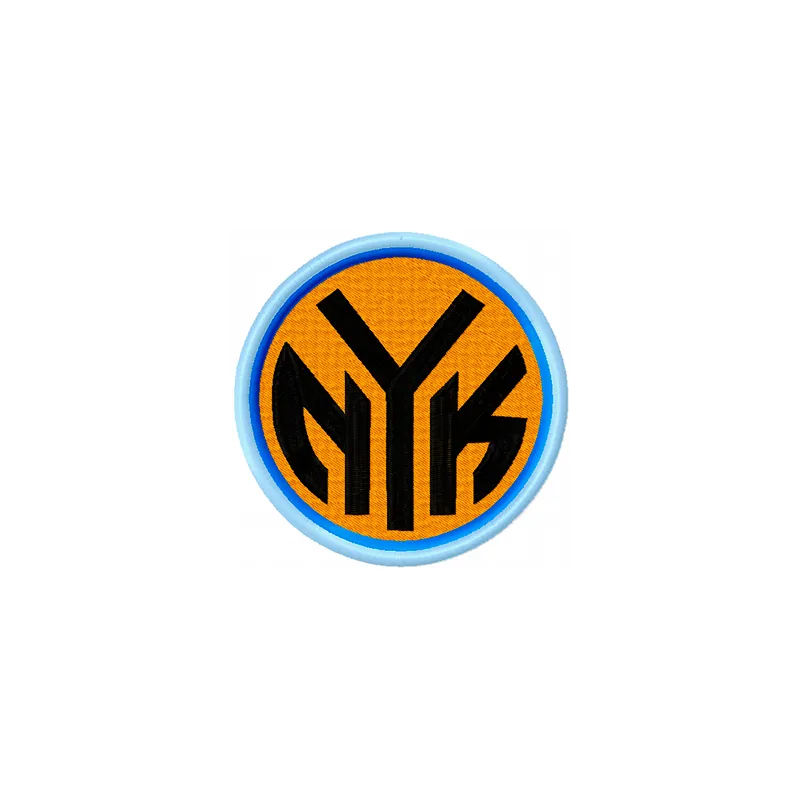 New York Knicks alternative logo embroidery design showcasing a vibrant basketball-themed stitching pattern.
