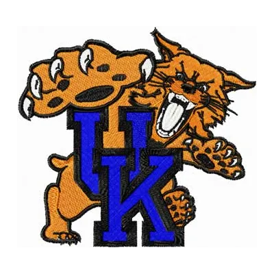 Kentucky Wallmarx logo embroidery design preview, showcasing a creative pattern for college sports enthusiasts.