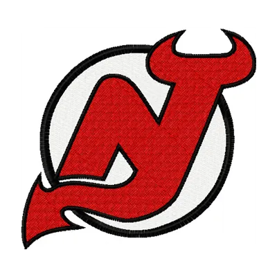 New Jersey Devils logo embroidery design featuring the iconic hockey team emblem for your stitching projects.