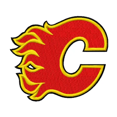 Calgary Flames Logo embroidery design featuring the iconic hockey team emblem for stitching on apparel and accessories.