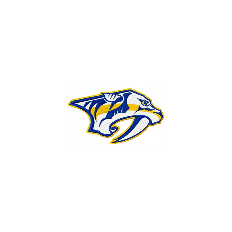Nashville Predators logo embroidery design showcasing a vibrant stitched motif for hockey enthusiasts.