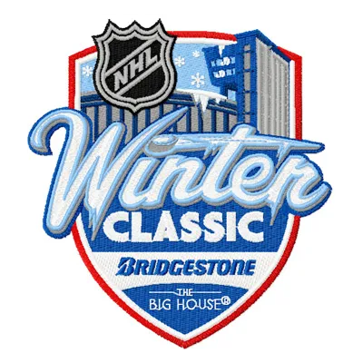 NHL Winter Classic Logo embroidery design showcasing intricate stitching for hockey enthusiasts.