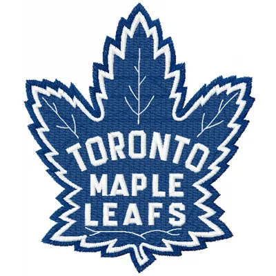 Toronto Maple Leafs embroidery design showcasing the iconic logo for hockey enthusiasts to stitch on various items.