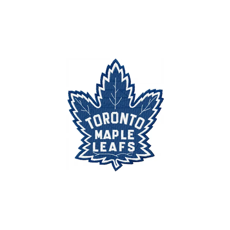 Toronto Maple Leafs embroidery design showcasing the iconic logo for hockey enthusiasts to stitch on various items.
