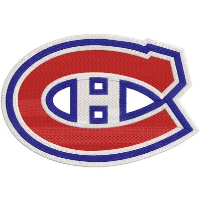 Montreal Canadiens logo embroidery design preview for stitching on apparel and accessories.