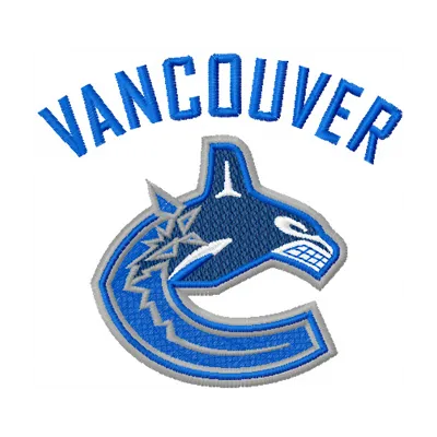 Vancouver Canucks logo embroidery design showcasing the team's emblem for stitching on apparel and accessories.