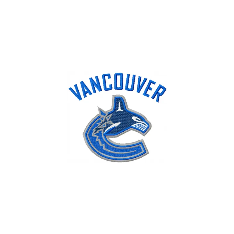 Vancouver Canucks logo embroidery design showcasing the team's emblem for stitching on apparel and accessories.